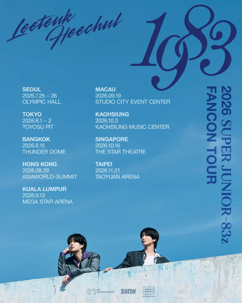 Leeteuk and Heechul Confirmed to Debut in New Unit SUPER JUNIOR-83z, Announce Stops for 2026 Fan-Con Tour "1983"