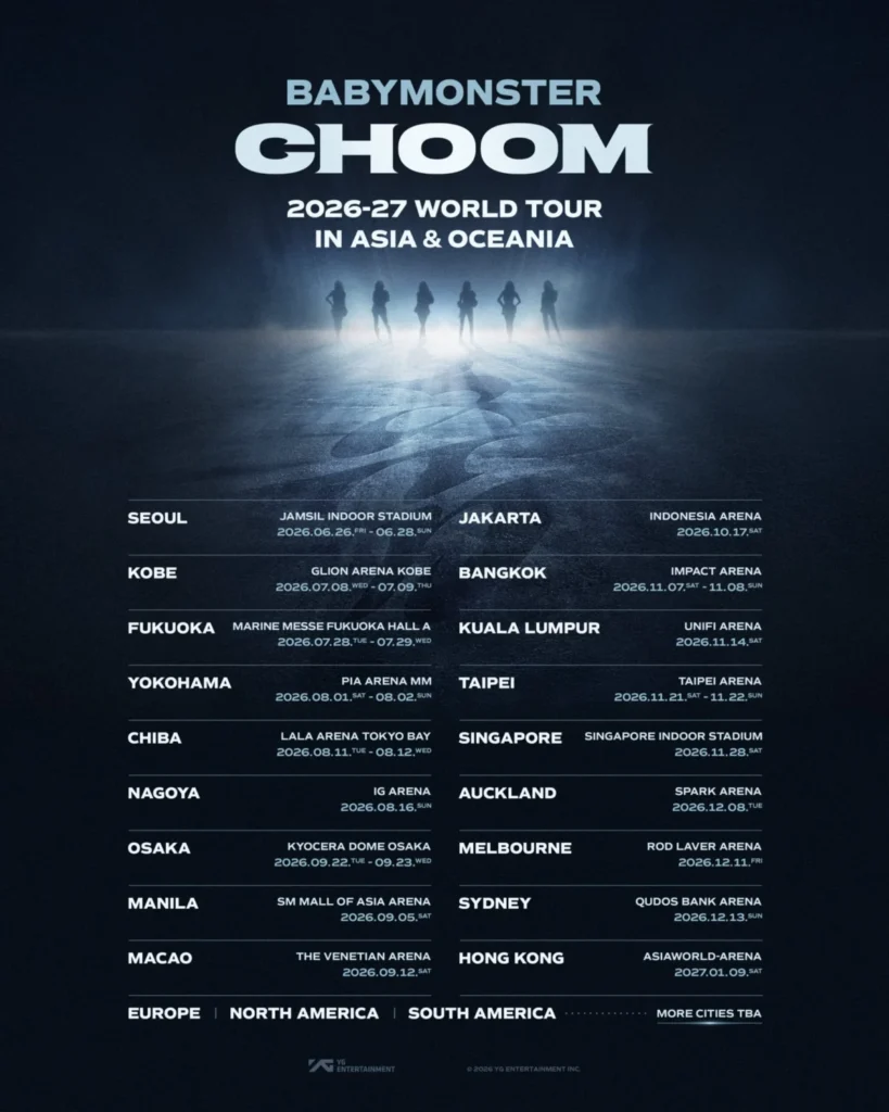 BABYMONSTER Embarks on Monumental 2026-27 World Tour, "CHOOM," Igniting Global Fan Excitement with Asia and Oceania Kickoff