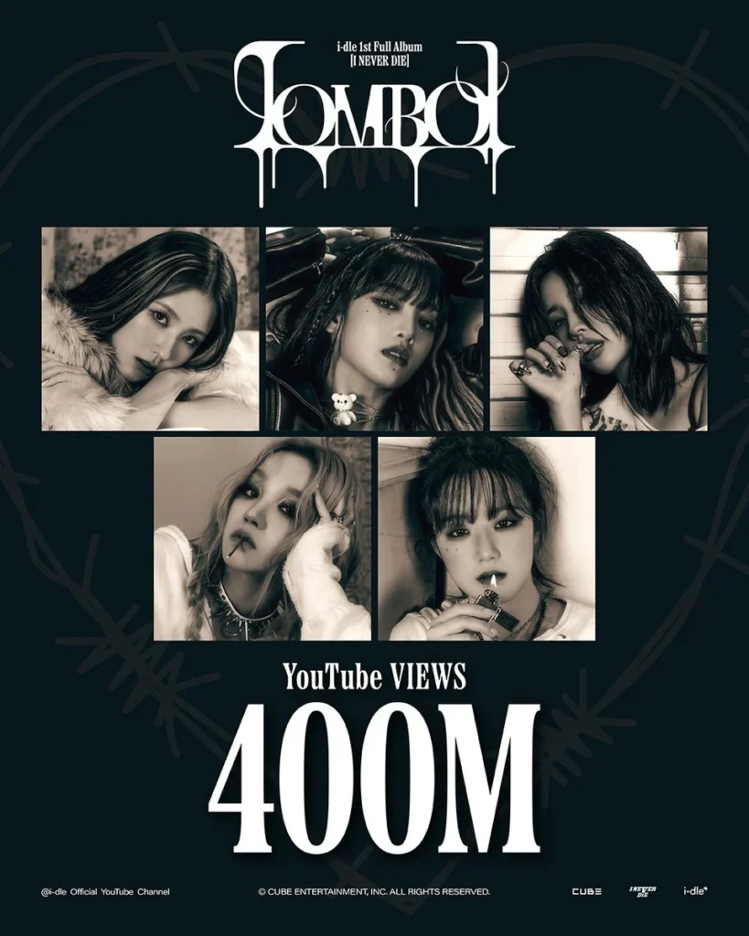 (G)I-DLE’s "Tomboy" Music Video Achieves Monumental 400 Million YouTube Views, Cementing Group’s Digital Dominance