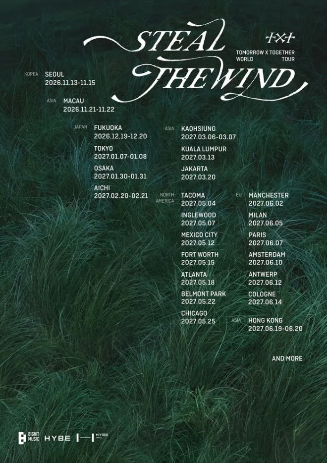 TOMORROW X TOGETHER Unveil Fifth World Tour "STEAL THE WIND," Signaling New Era of Global Dominance