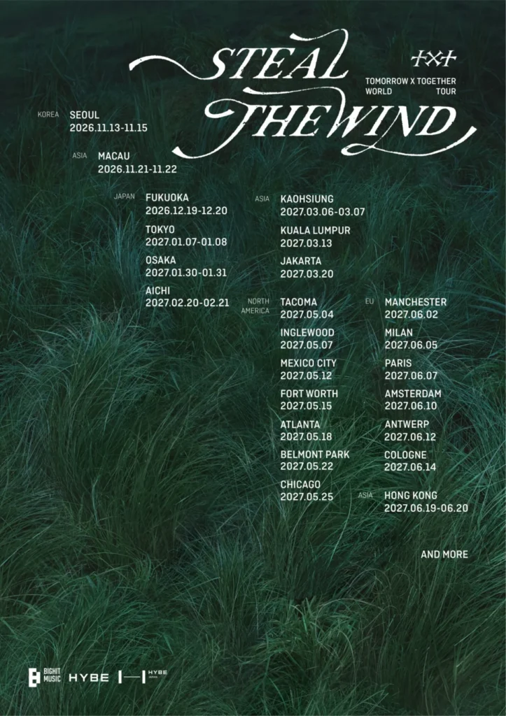 TXT Announces 2026-2027 World Tour STEAL THE WIND