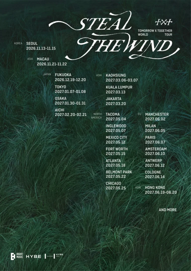 TXT Announces 2026-2027 World Tour STEAL THE WIND